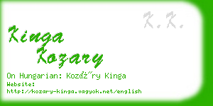 kinga kozary business card